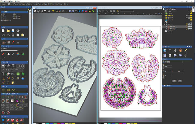 ツールパス作成のCAD/CAMには極楽彫Premium10を使用