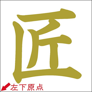 左下を原点とした加工イメージ